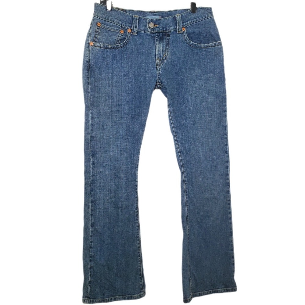 Levi's 542 Low Rise Flare Jeans Medium Wash Denim Women's Size 10 M Blue Denim